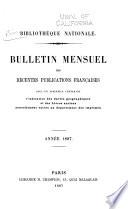 Bulletin Mensuel des Récentes Publications Francaises