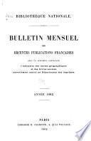 Bulletin mensuel des récentes publications françaises