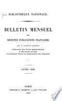 Bulletin mensuel des récentes publications françaises