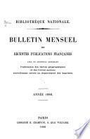 Bulletin mensuel des récentes publications françaises