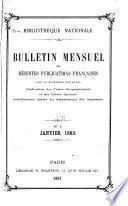Bulletin mensuel des récentes publications françaises