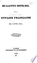 Bulletin officiel de la Guyane Française