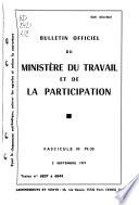 Bulletin officiel du Ministère du travail et de la participation