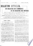 Bulletin Officiel du Registre du Commerce et du Registre des Metiers