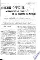 Bulletin Officiel du Registre du Commerce et du Registre des Metiers
