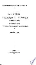 Bulletin philologique et historique (jusqu'à 1610) du Comité des travaux historiques et scientifiques