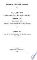 Bulletin philologique et historique (jusqu'à 1610) du Comité des travaux historiques et scientifiques