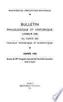 Bulletin philologique et historique (jusqu'à 1610) du comité des travaux historiques et scientifiques