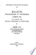 Bulletin philologique et historique (jusqu'à 1610) du Comité des travaux historiques et scientifiques