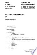 Bulletin signalétique 161: Cristallographie