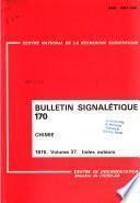 Bulletin signalétique 170; Chimie
