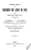 Bulletin spécial des décisions des juges de paix et tribunaux de simple police