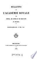 Bulletins de l'Académie Royale des Sciences, des Lettres et des Beaux-Arts de Belgique