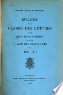 Bulletins de la Classe des lettres et des sciences morales et politiques et de la Classe des beaux-arts