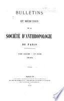Bulletins et mémoires de la Société d'anthropologie de Paris