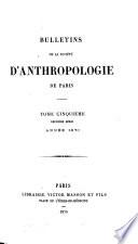 Bulletins et mémoires de la Société d'anthropologie de Paris