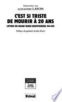C'est si triste de mourir à 20 ans