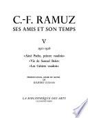C. F. Ramuz: 1911-1918: Aimé Pache, peintre vaudois Vie de Samuel Belet Les Cahiers vaudois.
