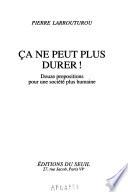 Ça ne peut plus durer!