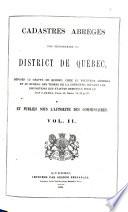Cadastres abrégés des seigneuries du district de Québec