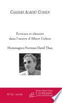 Cahiers Albert Cohen N°16