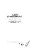 Cahiers d'études africaines