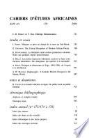 Cahiers d'études africaines