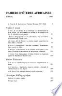 Cahiers d'études africaines