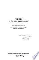 Cahiers d'études africaines