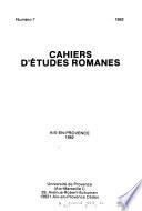 Cahiers d'études romanes