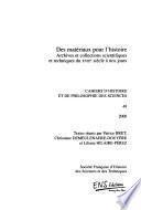 Cahiers d'histoire et de philosophie des sciences