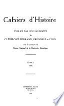 Cahiers d'histoire