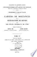 Cahiers de doléances de la sénéchaussée de Rennes pour les Etats-Généraux de 1789