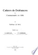 Cahiers de doléances des communautés en 1789