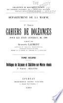 Cahiers de doléances pour les États généraux de 1789