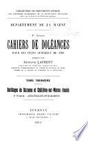 Cahiers de doléances pour les États généraux de 1789
