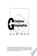 Cahiers de géographie de Québec