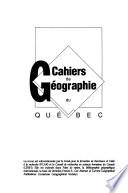 Cahiers de géographie de Québec