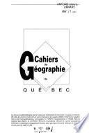 Cahiers de géographie du Québec
