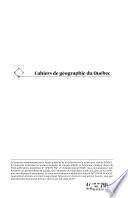 Cahiers de géographie du Québec