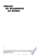 Cahiers de géographie du Québec