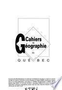 Cahiers de géographie du Québec
