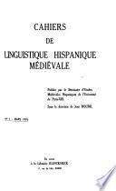 Cahiers de linguistique hispanique médiévale