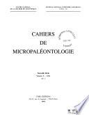 Cahiers de micropaléontologie