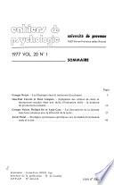 Cahiers de psychologie