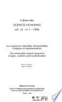 Cahiers des sciences humaines