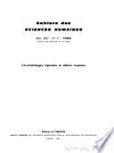 Cahiers des sciences humaines