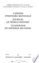 Cahiers Dh́istoire Mondiale