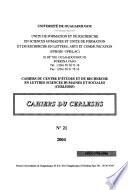 Cahiers du Centre de recherche en lettres, sciences humaines et sociales