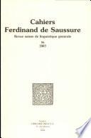 Cahiers Ferdinand de Saussure